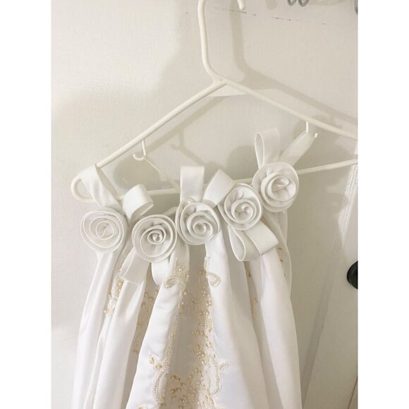 Gloria Vanderbilt Women's Vintage Beaded Wedding Dress W/Detachable Train - 6 - Picture 13 of 17